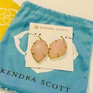 Kendra Scott Rose Quartz Gold Corley Earrings